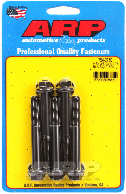 3/8-24 X 2.750 BLK HEX 5PK