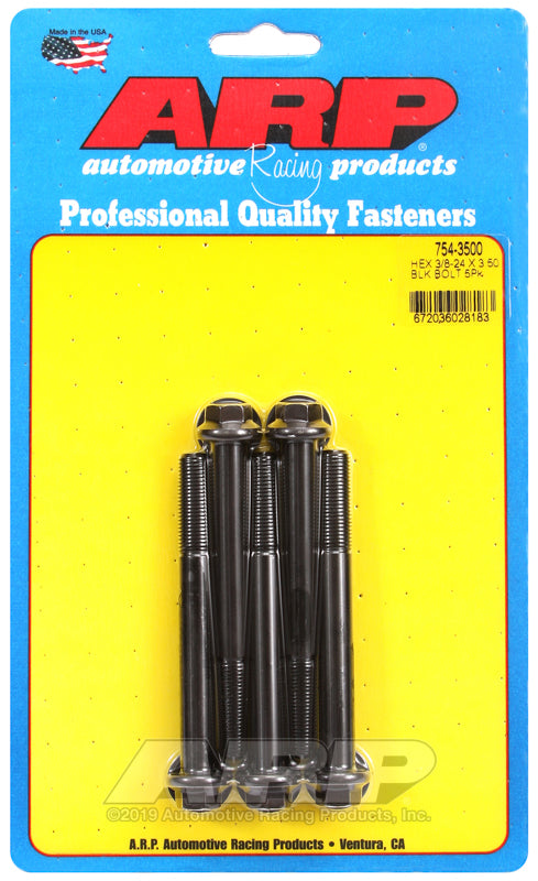 3/8-24 X 3.500 BLK HEX 5PK