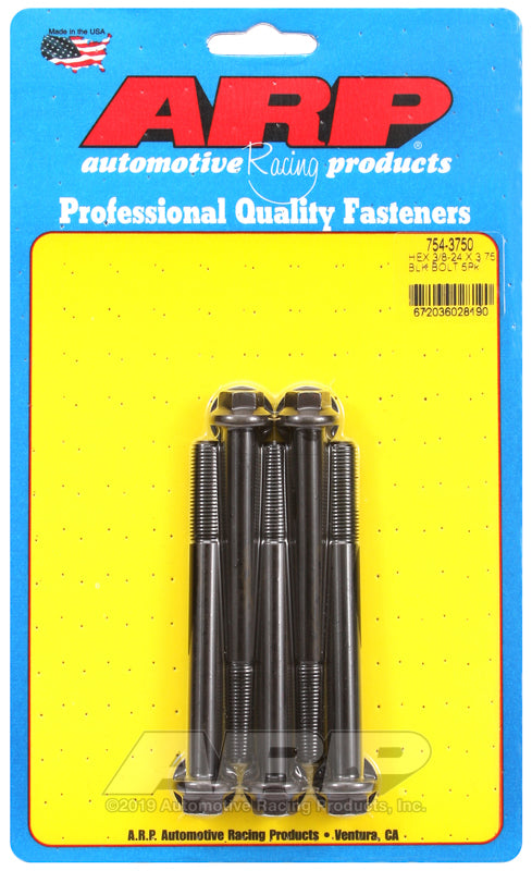3/8-24 X 3.750 BLK HEX 5PK