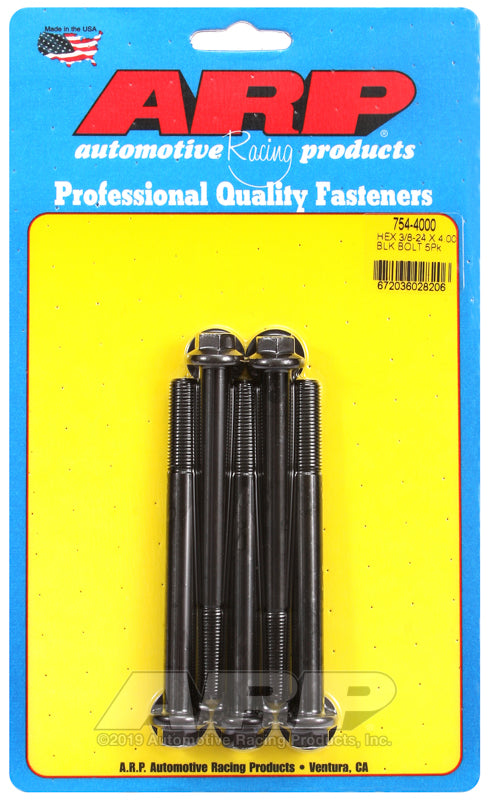 3/8-24 X 4.000 BLK HEX 5PK