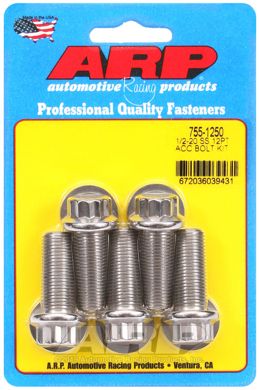 ARP 1/2-20 x 1.250 12pt SS Bolts (5/pkg)