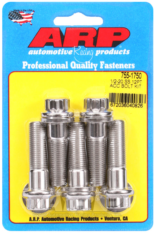 1/2-20 X 1.750 SS 12PT 5PK