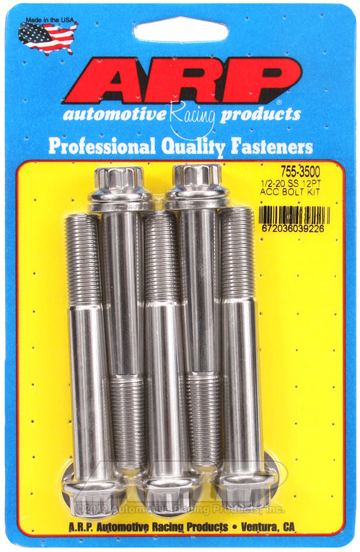 1/2-20 X 3.500 SS 12PT 5PK