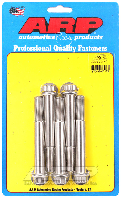 1/2-20 X 3.750 SS 12PT 5PK