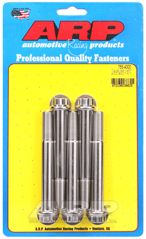 1/2-20 X 4.000 SS 12PT 5PK