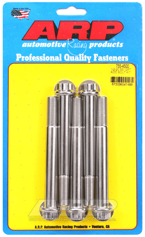 1/2-20 X 4.500 SS 12PT 5PK
