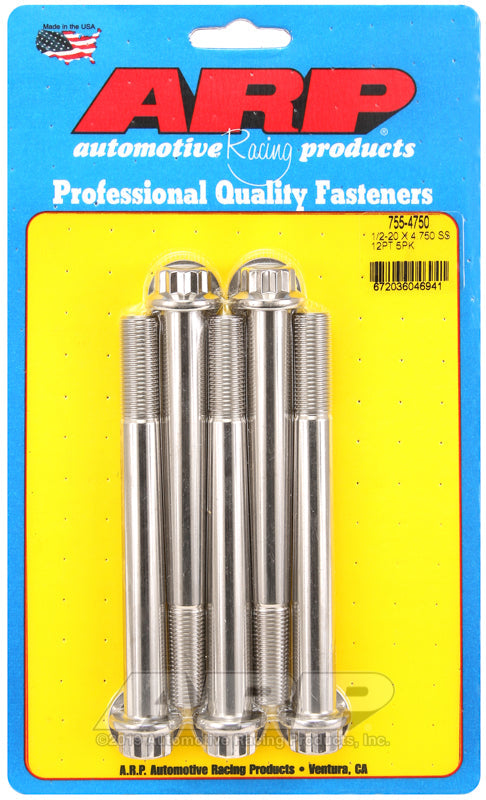 1/2-20 X 4.750 SS 12PT 5PK