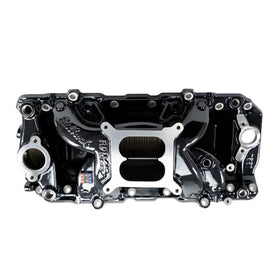 EDELBROCK RPM Air-Gap Intake Manifold for Big-Block Chevy Oval Port, Black Plasma Finish