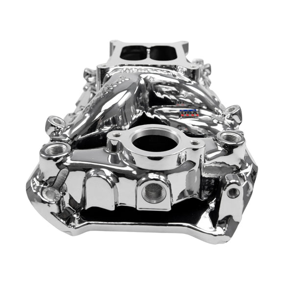 EDELBROCK RPM Air-Gap Intake Manifold for Big-Block Chevy Oval Port, Chrome Plasma Finish