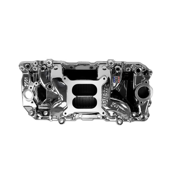 EDELBROCK RPM Air-Gap Intake Manifold for Big-Block Chevy Oval Port, Chrome Plasma Finish