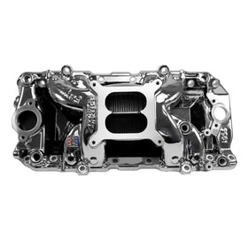 EDELBROCK RPM Air-Gap Intake Manifold for Big-Block Chevy Oval Port, Chrome Plasma Finish