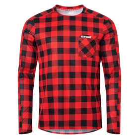USWE Flannel Long Sleeve Lightweight Off-Road Jersey Flame Red - Large - 0