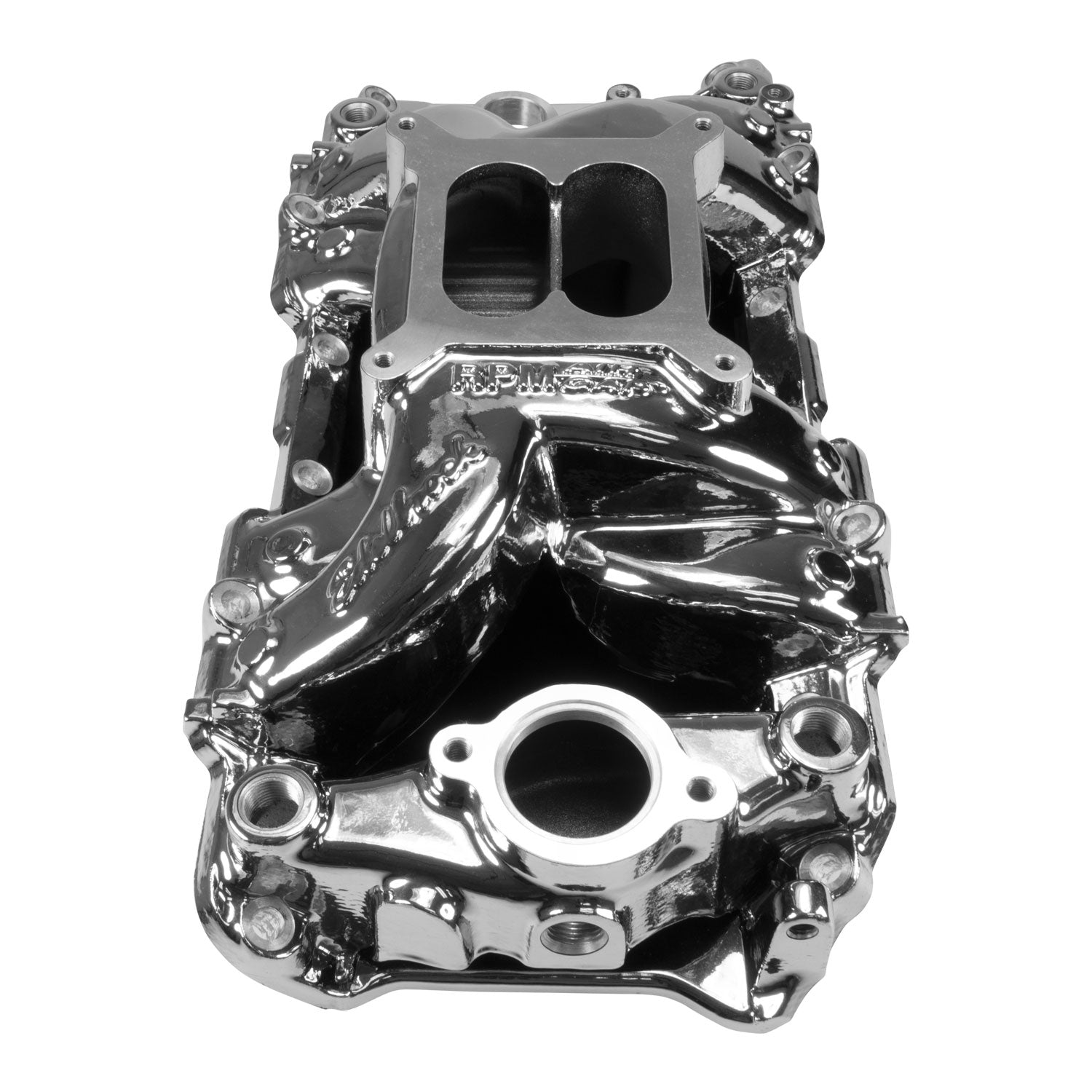 EDELBROCK RPM Air-Gap Big Block Chevy 2-R Intake Manifold, Chrome Plasma Finish