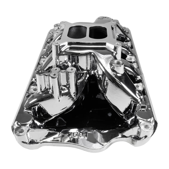 EDELBROCK RPM Air-Gap Small Block Ford 351W Intake Manifold, Chrome Plasma Finish