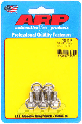 ARP M6 x 1.00 x 12 Hex Stainless Steel Bolts (Set of 5)
