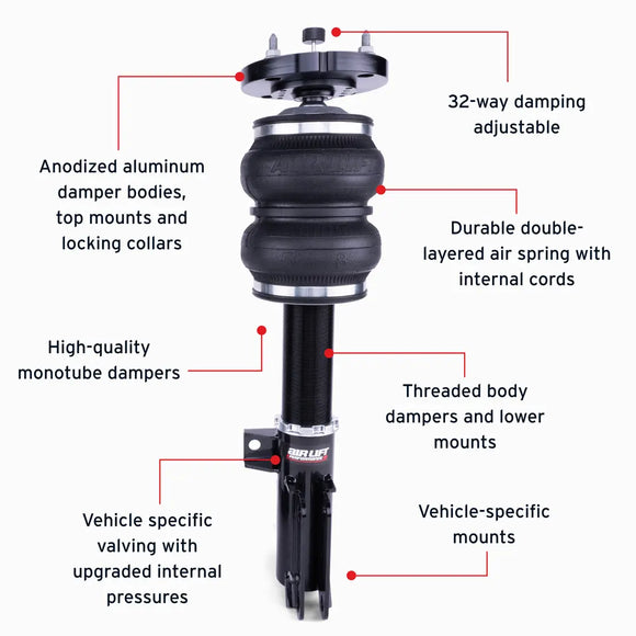 Performance Air Suspension Front Kit 05-14 Ford Mustang S197 Platform - (Base, GT, Convertible, GT500)
