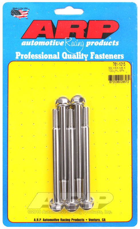 ARP M8 x 1.25 x 100 Hex Stainless Steel Bolts (5/pkg)