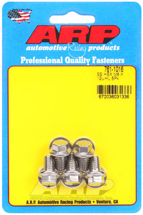 M8 X 1.25 X 12 SS HEX 5 PK