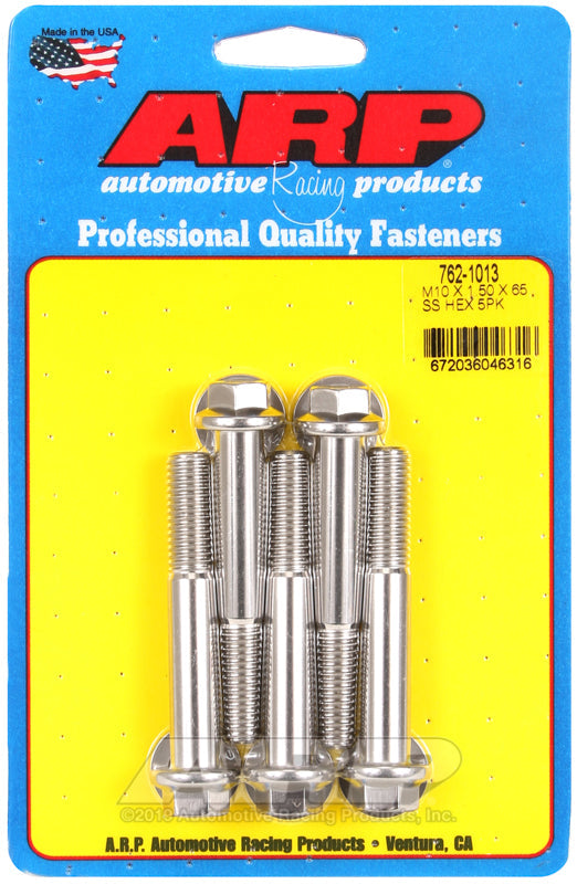 M10 X 1.50 X 65 SS HEX 5PK