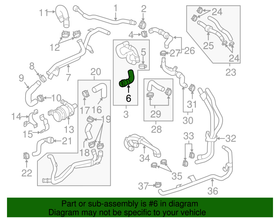 Drive Motor Inverter Radiator Hose - Porsche (958-106-373-00) - 0