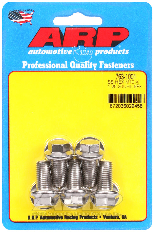 ARP M10 x 1.25 x 20 SS Hex Bolts (5 Per Package)