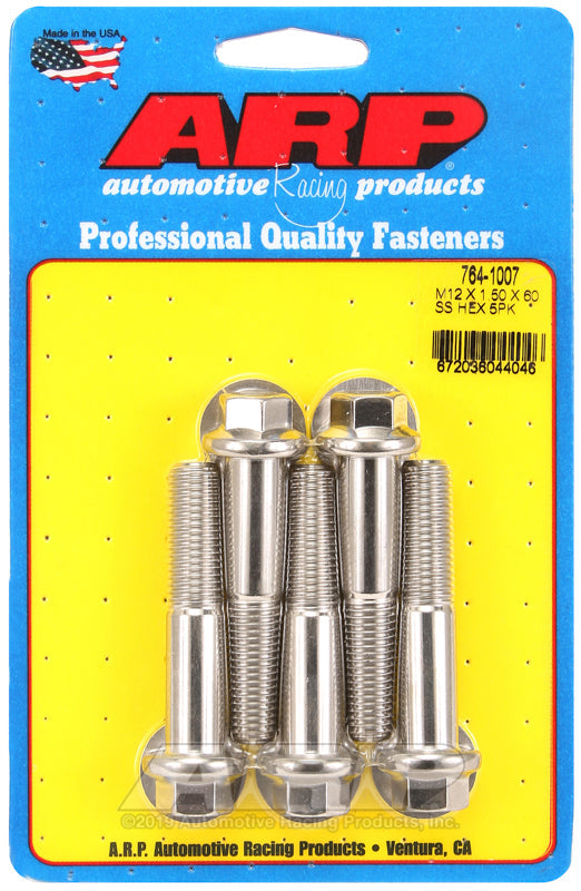 ARP M12 x 1.50 x 60 SS Hex Bolts (5/pkg)