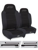 PRP Jeep Wrangler CJ7/YJ Enduro High Back Reclining Suspension Seats Kit (Pair) Black-1