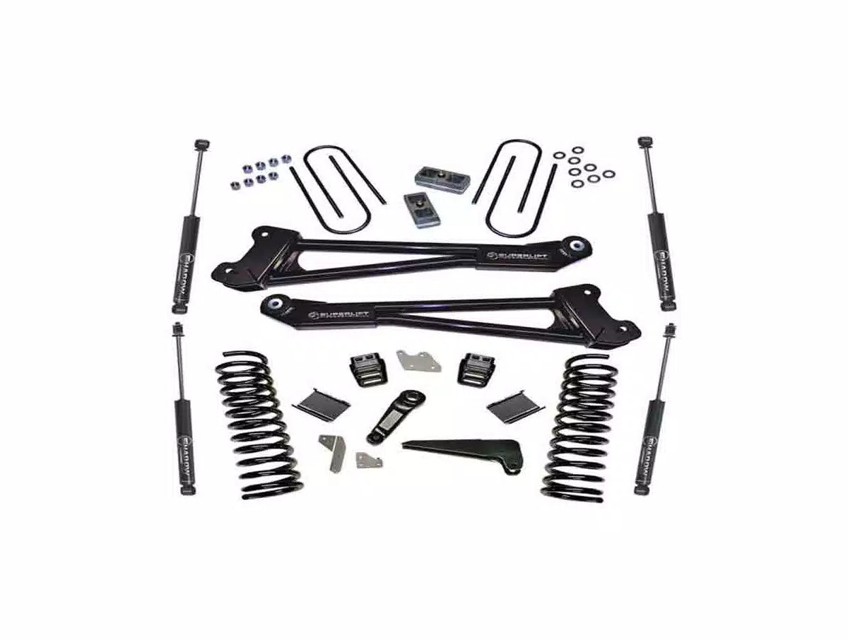 Superlift 13-18 Dodge Ram 3500 4WD 4in Lift Kit Replacement Radius Arms w/ Superlift Shocks