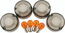 Bikers Choice 86-99 FXST 86-01 FXD FXR XL Smoked Turn Signal Lens & Amber Bulb Kit Repl H-D 69306-02-1