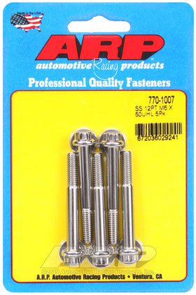 ARP M6 x 1.00 x 50 12pt Stainless Steel Bolts (Set of 5)