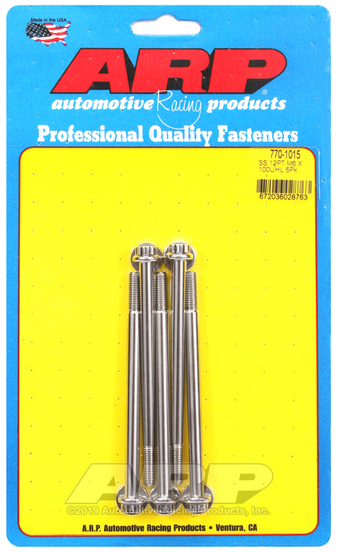 M6 X 1.00 X 100 SS 12PT 5PK