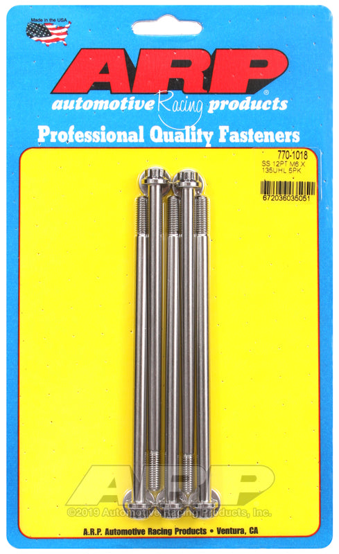M6 X 1.00 X 135 SS 12PT 5PK