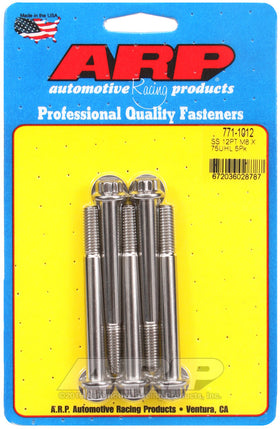 ARP M8 x 1.25 x 75mm 12pt Stainless Steel Bolts (Set of 5)