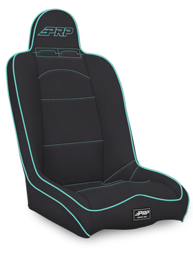 PRP Daily Driver High Back Suspension Seat- Black/Teal Vinyl