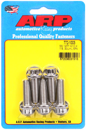 ARP M10 x 1.50 x 30 12pt SS Bolts (5/pkg)