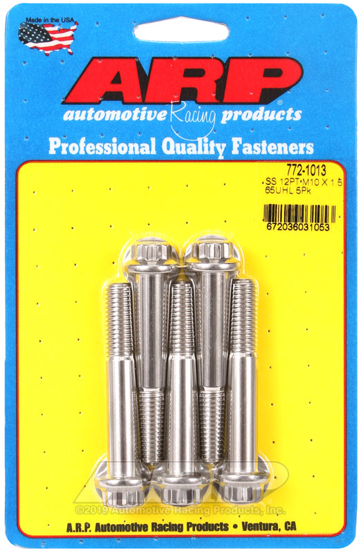 M10 X 1.50 X 65 SS 12PT 5PK
