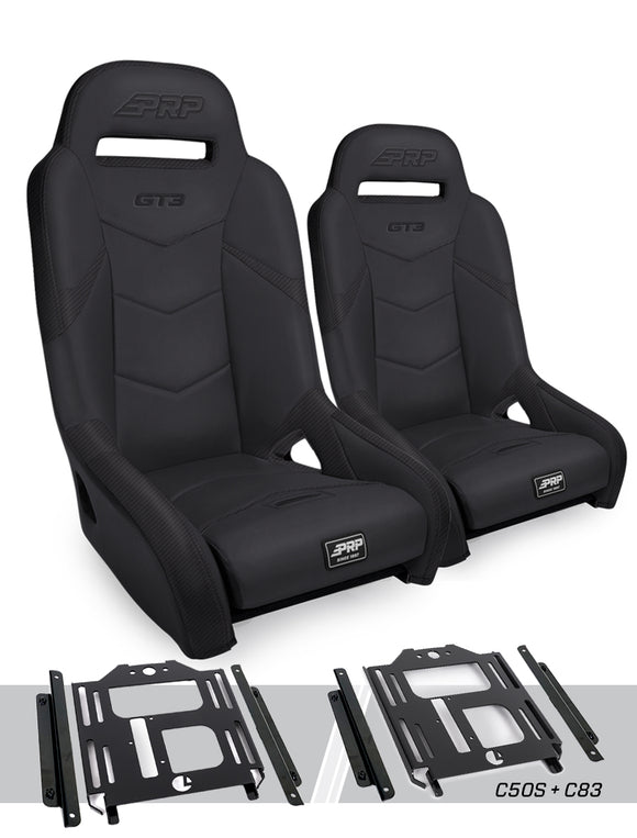 PRP Polaris RZR 570 GT3 Suspension Seats Kit (Pair) - Black