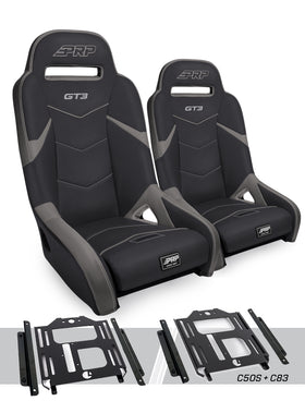 PRP Polaris RZR 570 GT3 Suspension Seats Kit (Pair) - Black & Gray