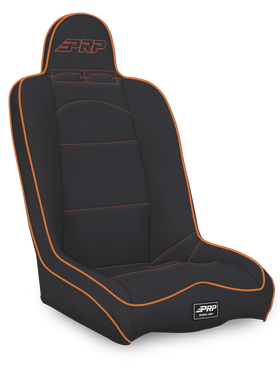 PRP Daily Driver High Back Suspension Seat- Black/Orange Vinyl