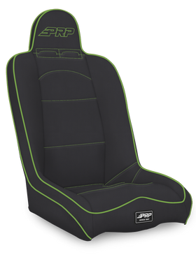 PRP Daily Driver High Back Suspension Seat- Black/Green Vinyl