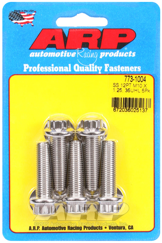 ARP M10 x 1.25 x 35 12pt SS Bolts (5/pkg)