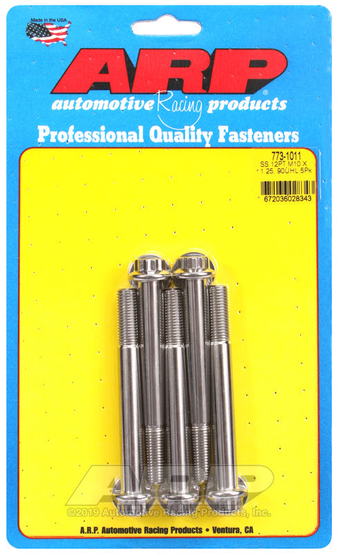 ARP M10 x 1.25 x 90 12pt Stainless Steel Bolts (Set of 5)