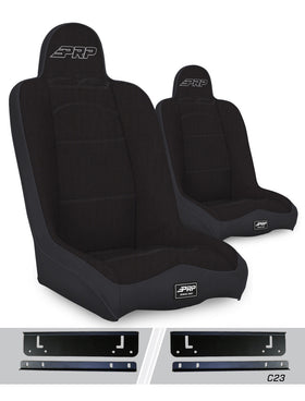 PRP 97-02 Jeep Wrangler TJ Daily Driver High Back Suspension Seats Kit (Pair) - Black