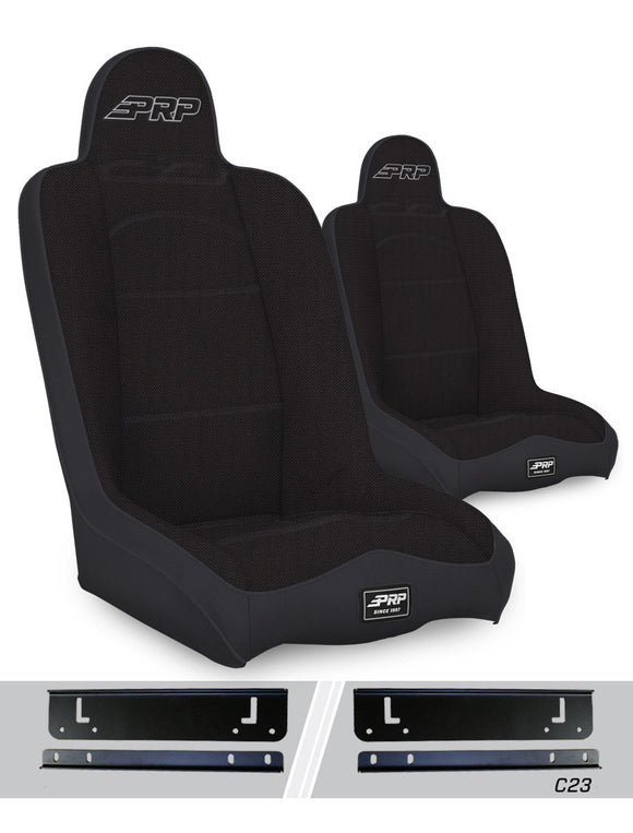 PRP 97-02 Jeep Wrangler TJ Daily Driver High Back Suspension Seats Kit (Pair) - Black