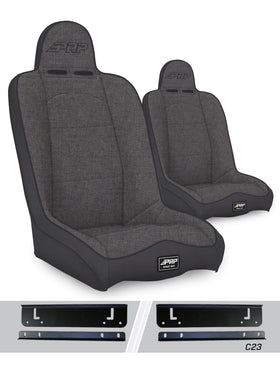 PRP Jeep Wrangler CJ7/YJ Daily Driver High Back Suspension Seats Kit (Pair) - Gray