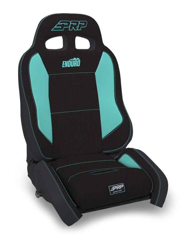 PRP EnduroDaily Reclining Suspension Seat - Black/Teal Tweed - Driver