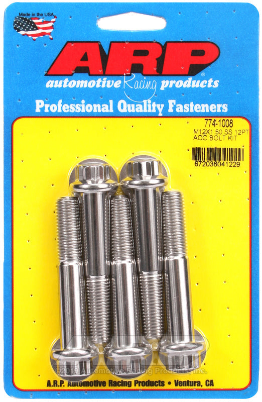 ARP M12 x 1.50 x 70 12pt SS Bolts (5/PKG)