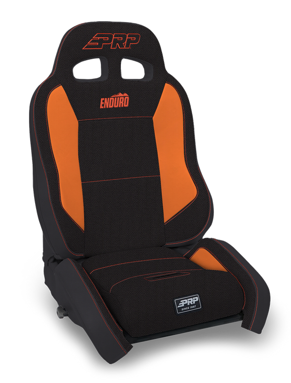 PRP EnduroDaily Reclining Suspension Seat - Black/Orange Tweed - Driver