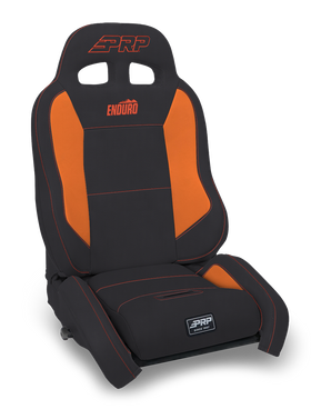 PRP EnduroCrawl Reclining Suspension Seat - Black/Orange Vinyl - Passenger
