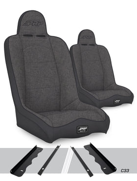 PRP 95-01 Jeep Cherokee XJ Daily Driver High Back Suspension Seats Kit (Pair) - Gray